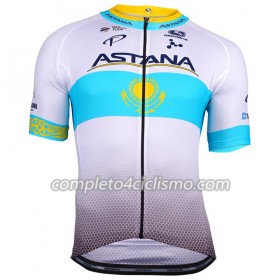 Maglia 2018 Astana Pro Team Kazakistan Campioni Manica Corta